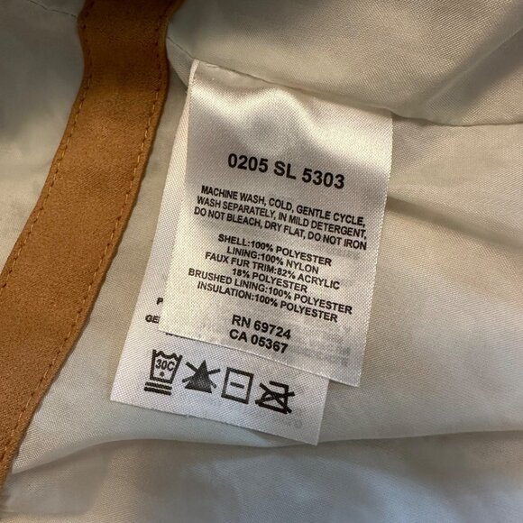 Columbia Womens Tan Zip Pockets Jacket Faux Fur Lined Polyester Size L - Picture 12 of 16